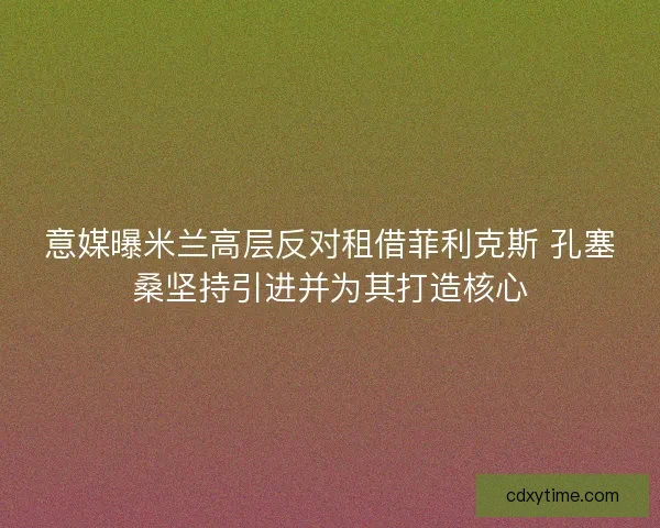 意媒曝米兰高层反对租借菲利克斯 孔塞桑坚持引进并为其打造核心