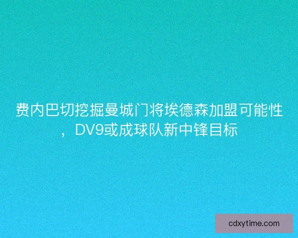 费内巴切挖掘曼城门将埃德森加盟可能性,DV9或成球队新中锋目标 费内巴切挖掘曼城门将埃德森加盟可能性,DV9或成球队新中锋目标